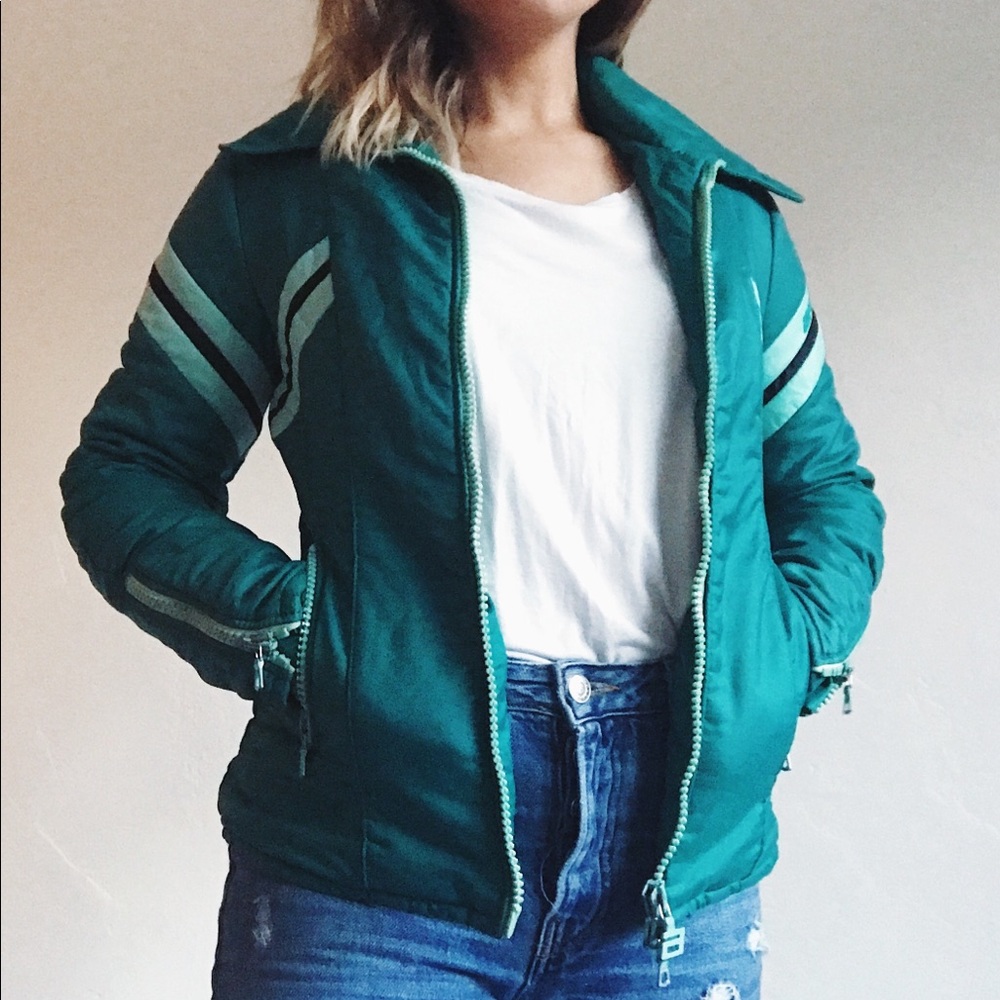 Teal 70s ski jacket